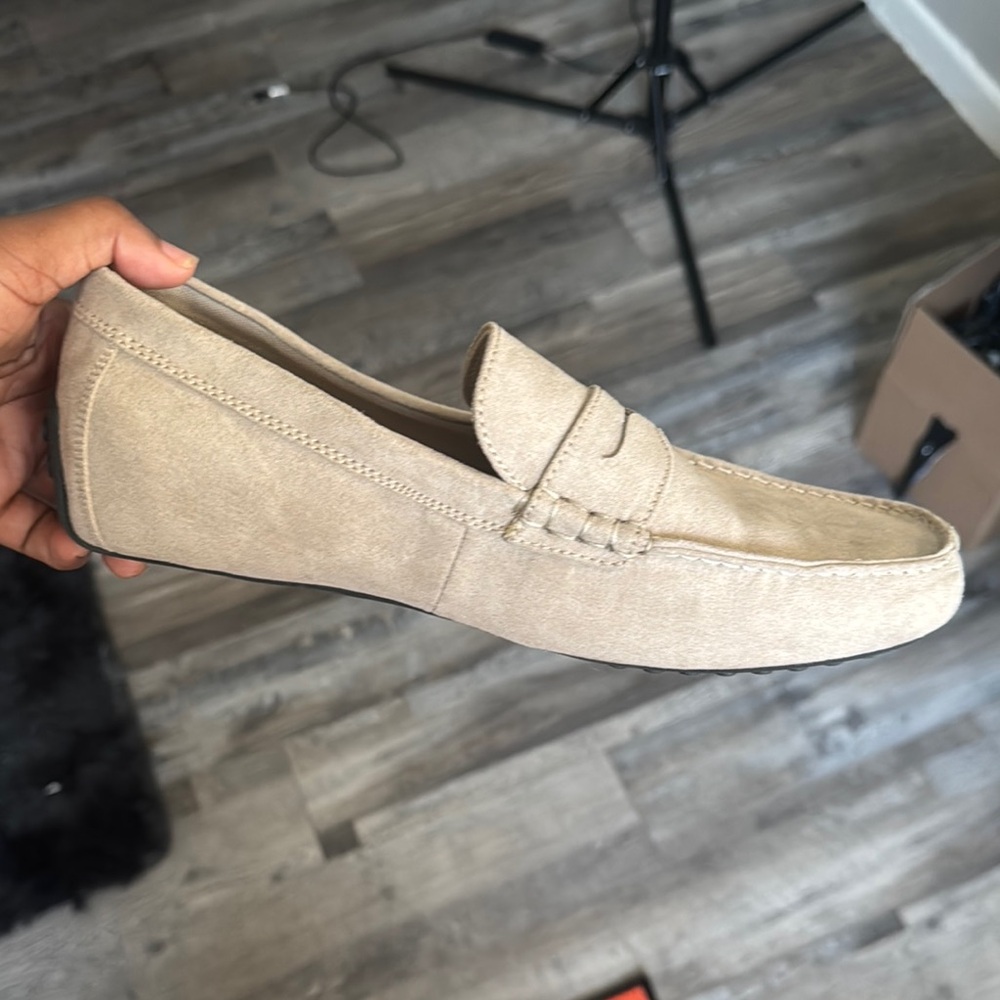 H&M Tan Suede Loafers Slip-On Style